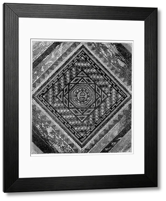 Framed Print : Tesselated Roman Pavement at Dorchester, 1858. Creator: Unknown