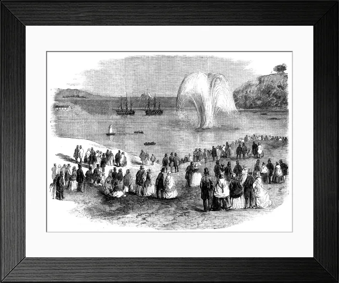 Framed Print : The Blowing Up of the Vanguard Rock at Plymouth on Friday, the 5th November, 1858. Creator: Unknown Framed Print : The Blowing Up of the Vanguard Rock at Plymouth on Friday, the 5th November, 1858. Creator: Unknown