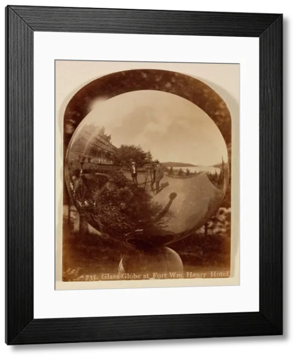 Framed Print : Glass Globe at Fort William Henry Hotel, New York, c.1885. Creator: Seneca Ray Stoddard Framed Print : Glass Globe at Fort William Henry Hotel, New York, c.1885. Creator: Seneca Ray Stoddard