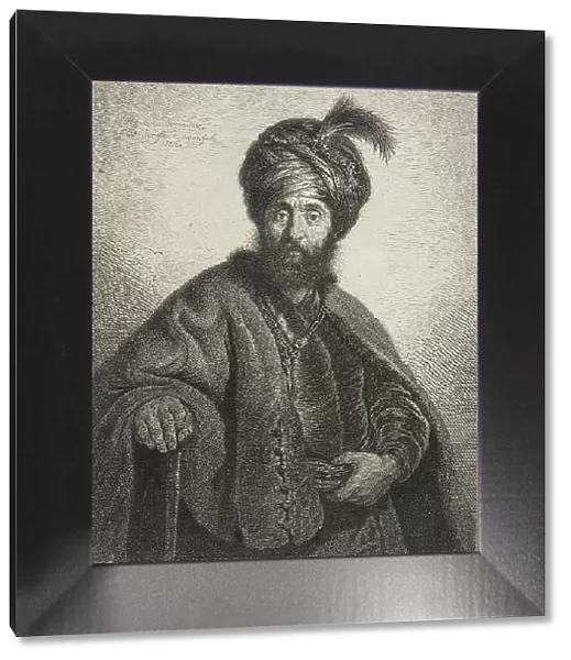 A Bearded Man Wearing a Turban / Man in oriental Costume, 1756. Creator: Georg Friedrich Schmidt
