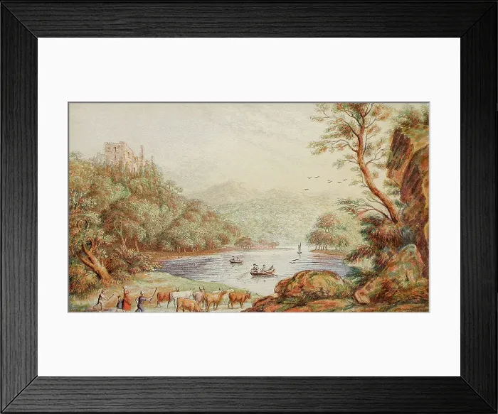 Framed Print : Brougham Castle, Westmoreland, c1850. Creator: George Baxter Framed Print : Brougham Castle, Westmoreland, c1850. Creator: George Baxter