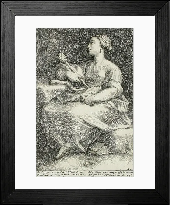 Framed Print : Thalia, 1592. Creator: Hendrik Goltzius Framed Print : Thalia, 1592. Creator: Hendrik Goltzius