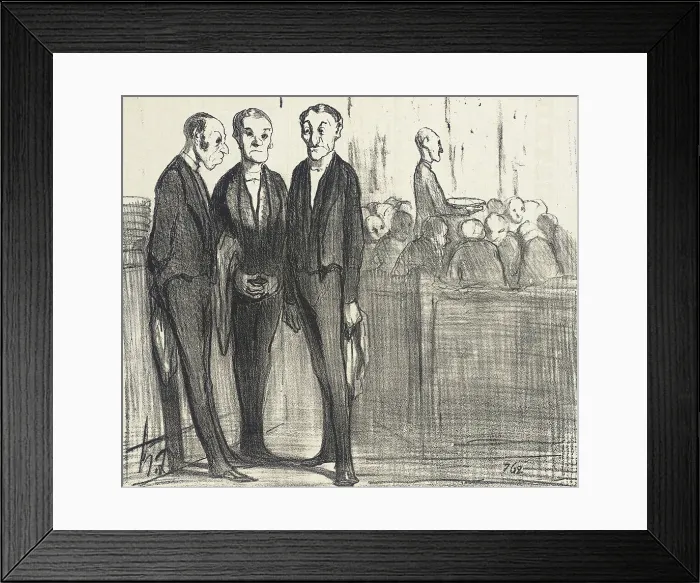 Framed Print : Les Garçons en habit noir, 1855. Creator: Honore Daumier Framed Print : Les Garçons en habit noir, 1855. Creator: Honore Daumier