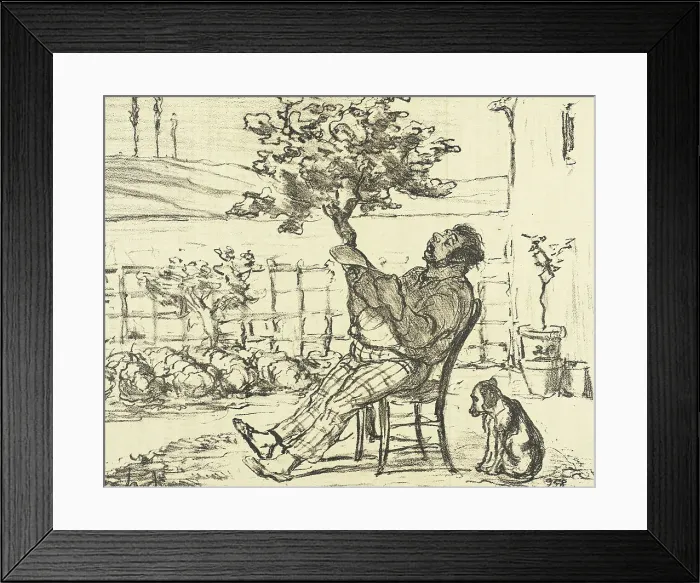 Framed Print : Un Abri à la campagne, 1856. Creator: Honore Daumier Framed Print : Un Abri à la campagne, 1856. Creator: Honore Daumier
