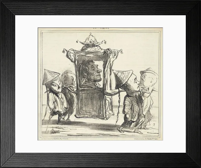 Framed Print : Je voudrais pouvoir me faire promener comme ça dans les rues de Brest... 1859. Creator: Honore Daumier Framed Print : Je voudrais pouvoir me faire promener comme ça dans les rues de Brest... 1859. Creator: Honore Daumier