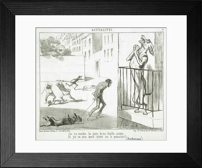 Framed Print : J'ai vu trancher les jours de ma famille... 1852. Creator: Honore Daumier Framed Print : J'ai vu trancher les jours de ma famille... 1852. Creator: Honore Daumier
