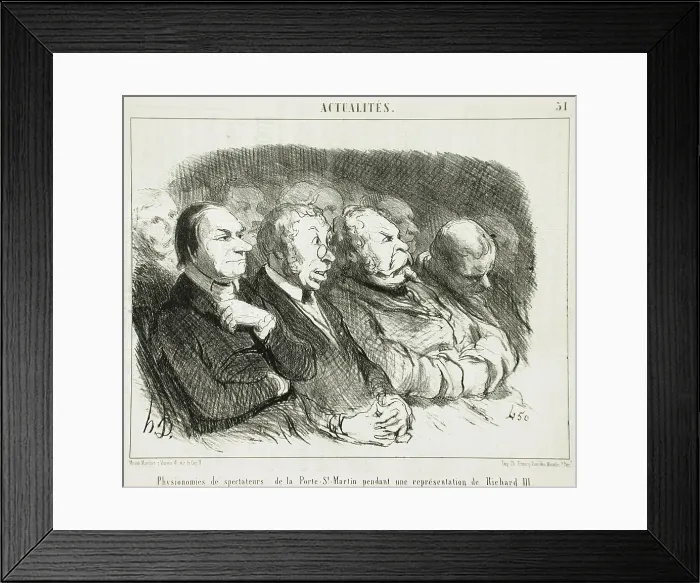 Framed Print : Physionomies de spectateurs de la Porte St-Martin... 1852. Creator: Honore Daumier Framed Print : Physionomies de spectateurs de la Porte St-Martin... 1852. Creator: Honore Daumier