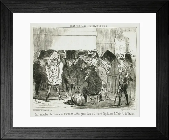 Framed Print : Embarcadère du chemin de Bruxelles, 1852. Creator: Honore Daumier Framed Print : Embarcadère du chemin de Bruxelles, 1852. Creator: Honore Daumier