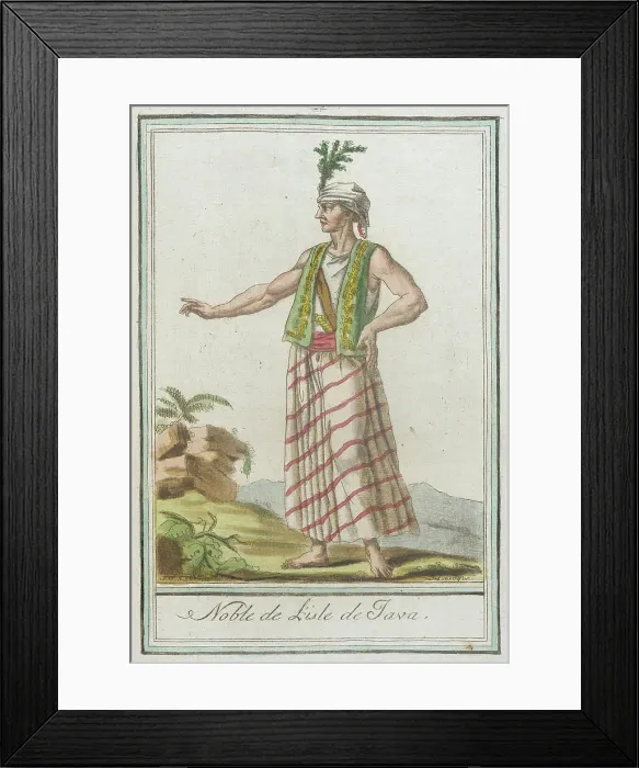 Framed Print : Costumes de Différents Pays, Noble de l'Isle de Java, c1797. Creators: Jacques Grasset de Saint-Sauveur, LF Labrousse Framed Print : Costumes de Différents Pays, Noble de l'Isle de Java, c1797. Creators: Jacques Grasset de Saint-Sauveur, LF Labrousse