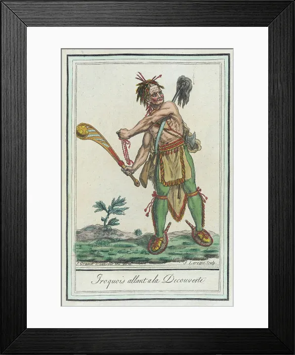 Framed Print : Costumes de Différents Pays, Iroquois Allant a la Decouverte, c1797. Creators: Jacques Grasset de Saint-Sauveur, LF Labrousse Framed Print : Costumes de Différents Pays, Iroquois Allant a la Decouverte, c1797. Creators: Jacques Grasset de Saint-Sauveur, LF Labrousse