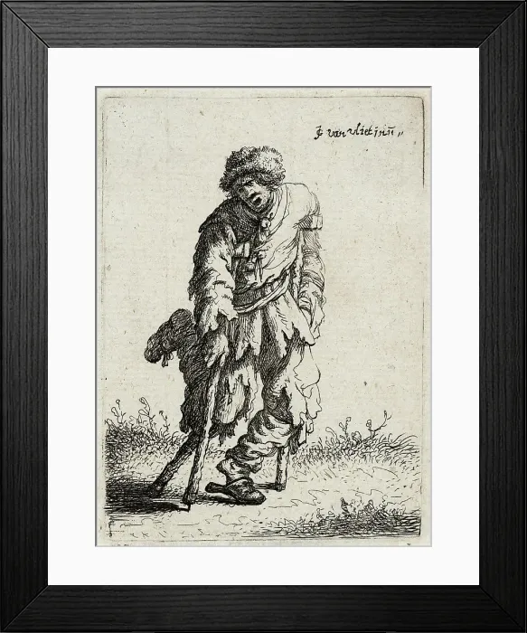 Framed Print : Beggar with a Wooden Leg, 1632. Creator: Jan Georg van Vliet Framed Print : Beggar with a Wooden Leg, 1632. Creator: Jan Georg van Vliet