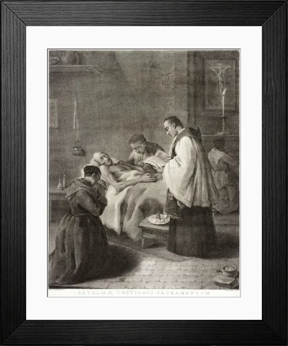 Framed Print : Extreme Unction, c1755. Creators: Marco Alvise Pitteri, Pietro Longhi Framed Print : Extreme Unction, c1755. Creators: Marco Alvise Pitteri, Pietro Longhi
