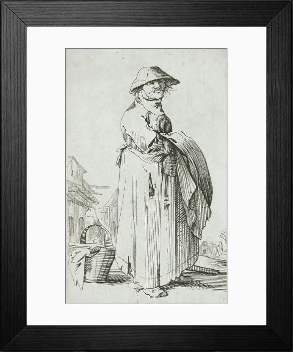 Framed Print : Peasant Woman with Basket, 17th century. Creator: Unknown Framed Print : Peasant Woman with Basket, 17th century. Creator: Unknown