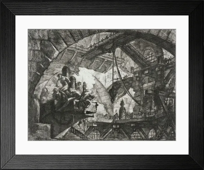 Framed Print : Prisoners on a Projecting Platform, 1761. Creator: Giovanni Battista Piranesi Framed Print : Prisoners on a Projecting Platform, 1761. Creator: Giovanni Battista Piranesi
