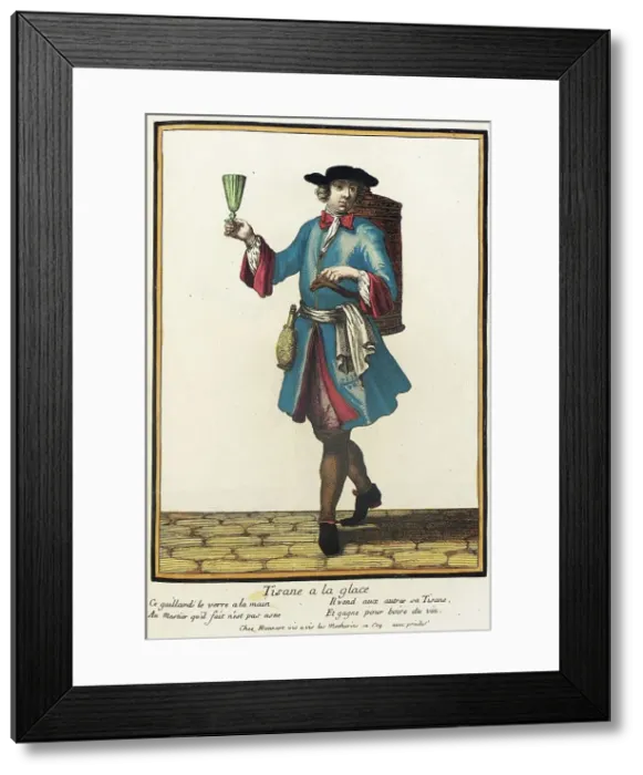 Framed Print : Recueil des modes de la cour de France, Tisane a la Glace (image 1 of 2), Bound 1703-1704. Creator: Henri Bonnart Framed Print : Recueil des modes de la cour de France, Tisane a la Glace (image 1 of 2), Bound 1703-1704. Creator: Henri Bonnart
