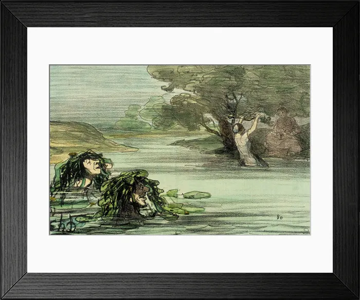 Framed Print : Divertissement aquatique renouvelé des Grecs, 1857. Creator: Honore Daumier Framed Print : Divertissement aquatique renouvelé des Grecs, 1857. Creator: Honore Daumier