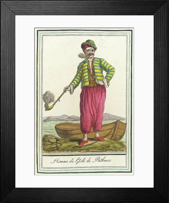 Framed Print : Costumes de Différents Pays, Homme de l'Isle de Pathmos, c1797. Creator: Jacques Grasset de Saint-Sauveur Framed Print : Costumes de Différents Pays, Homme de l'Isle de Pathmos, c1797. Creator: Jacques Grasset de Saint-Sauveur