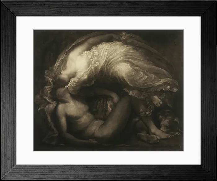 Framed Print : Diana and Endymion, 1891. Creator: Frank Short Framed Print : Diana and Endymion, 1891. Creator: Frank Short