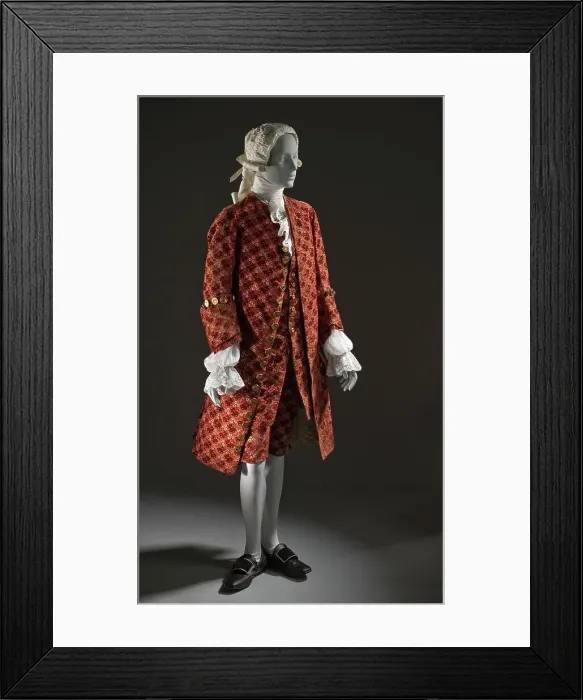 Framed Print : Man's suit (coat, waistcoat and breeches), France, c.1755. Creator: Unknown Framed Print : Man's suit (coat, waistcoat and breeches), France, c.1755. Creator: Unknown