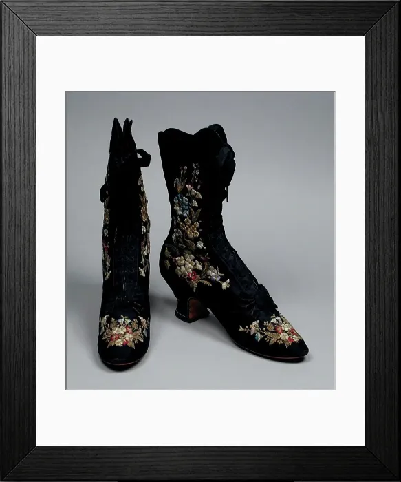 Framed Print : Pair of woman's boots, c.1885. Creator: Unknown Framed Print : Pair of woman's boots, c.1885. Creator: Unknown