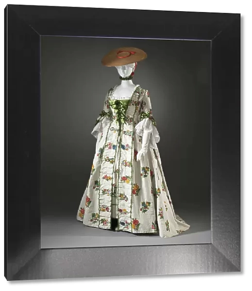Woman's Robe à la Française or afternoon dress and petticoat, France, c.1760. Creator: Unknown