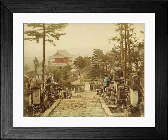 Framed Print : Japanese graves, 1865. Creator: Unknown Framed Print : Japanese graves, 1865. Creator: Unknown