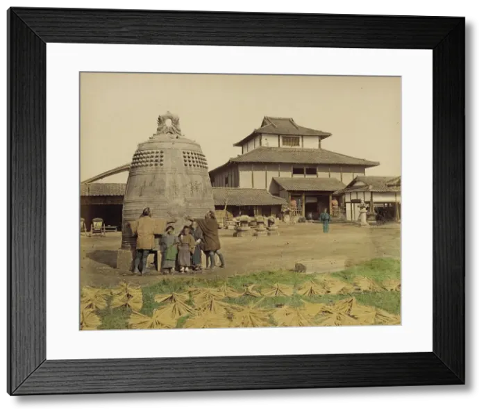 Framed Print : Large Bell at Daibutsu, 1865. Creator: Unknown Framed Print : Large Bell at Daibutsu, 1865. Creator: Unknown