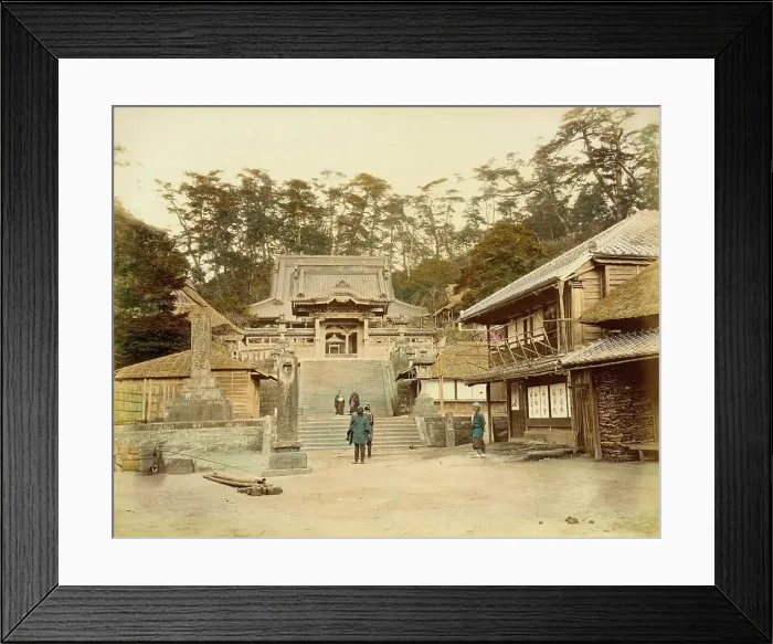 Framed Print : Katase Temple (Ryuko-ji (Fujisawa)), 1865. Creator: Unknown Framed Print : Katase Temple (Ryuko-ji (Fujisawa)), 1865. Creator: Unknown