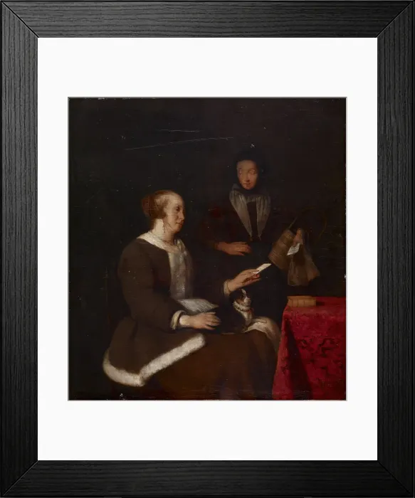 Framed Print : The Note, 17th century. Creator: Gabriel Metsu Framed Print : The Note, 17th century. Creator: Gabriel Metsu