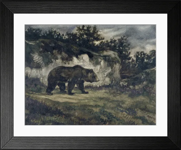 Framed Print : Walking Bear, c1850s-1860s. Creator: Antoine-Louis Barye Framed Print : Walking Bear, c1850s-1860s. Creator: Antoine-Louis Barye