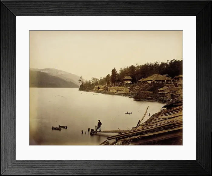 Framed Print : View of Chiuzenji Lake, 1865. Creator: Unknown Framed Print : View of Chiuzenji Lake, 1865. Creator: Unknown
