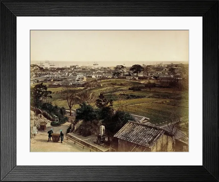 Framed Print : View of Kobe, 1865. Creator: Unknown Framed Print : View of Kobe, 1865. Creator: Unknown