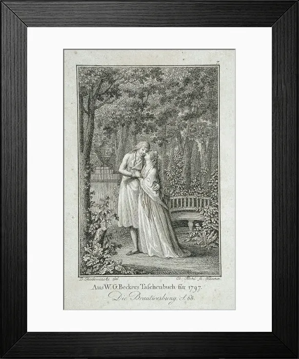 Framed Print : Illustration for Becker's Almanac for 1798, 1798. Creators: Daniel Nikolaus Chodowiecki, Clemens Kohl Framed Print : Illustration for Becker's Almanac for 1798, 1798. Creators: Daniel Nikolaus Chodowiecki, Clemens Kohl