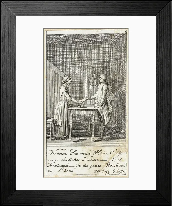 Framed Print : Plate 8 for Schiller's Intrigue and Love, 1785. Creator: Daniel Nikolaus Chodowiecki Framed Print : Plate 8 for Schiller's Intrigue and Love, 1785. Creator: Daniel Nikolaus Chodowiecki