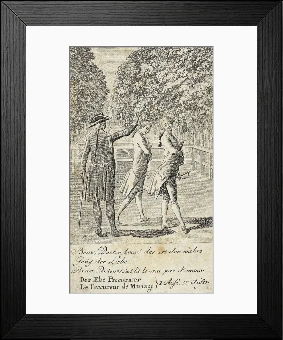 Framed Print : Plate 1 for C. L. Bretzner's The Marriage Broker, 1784. Creator: Daniel Nikolaus Chodowiecki Framed Print : Plate 1 for C. L. Bretzner's The Marriage Broker, 1784. Creator: Daniel Nikolaus Chodowiecki