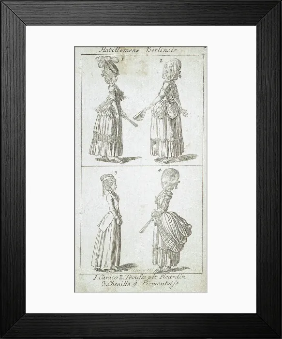Framed Print : Illustration for Coiffures and Fashion, c1779. Creator: Daniel Nikolaus Chodowiecki
