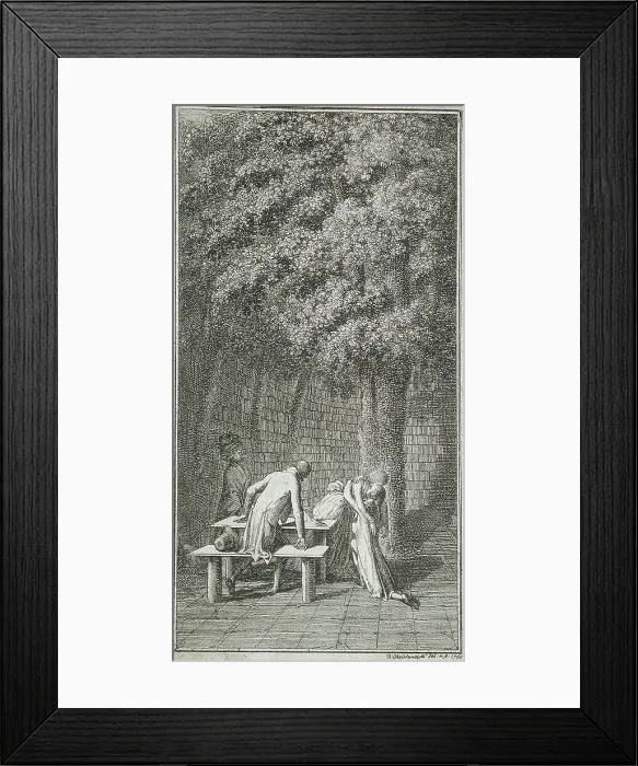 Framed Print : Title Page and Vignette for La Fontaine's Klara Du Plessis Un Klairant, 1794. Creator: Daniel Nikolaus Chodowiecki Framed Print : Title Page and Vignette for La Fontaine's Klara Du Plessis Un Klairant, 1794. Creator: Daniel Nikolaus Chodowiecki