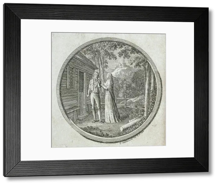 Framed Print : Title Page and Vignette for La Fontaine's Klara Du Plessis, 1794. Creator: Daniel Nikolaus Chodowiecki Framed Print : Title Page and Vignette for La Fontaine's Klara Du Plessis, 1794. Creator: Daniel Nikolaus Chodowiecki