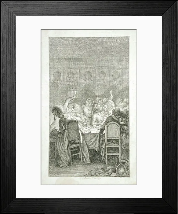 Framed Print : Illustration for F. Bretzner's Life of a Disorderly Person, part 3, 1788. Creator: Daniel Nikolaus Chodowiecki Framed Print : Illustration for F. Bretzner's Life of a Disorderly Person, part 3, 1788. Creator: Daniel Nikolaus Chodowiecki