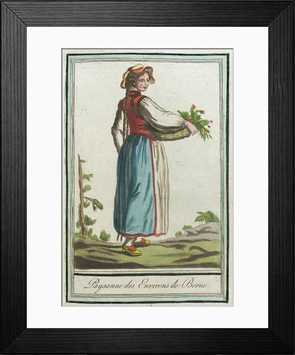 Framed Print : Costumes de Différents Pays, Paysanne des Environs de Berne, c1797. Creator: Jacques Grasset de Saint-Sauveur Framed Print : Costumes de Différents Pays, Paysanne des Environs de Berne, c1797. Creator: Jacques Grasset de Saint-Sauveur