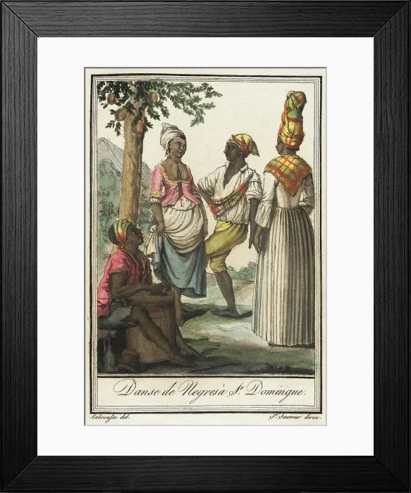 Framed Print : Costumes de Différents Pays, Danse de Negres à St. Domingue, c1797. Creator: Jacques Grasset de Saint-Sauveur