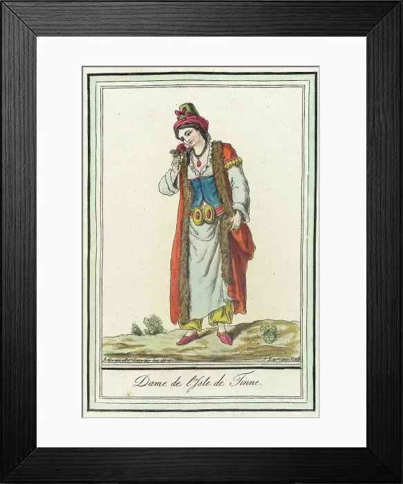Framed Print : Costumes de Différents Pays, Dame de l'Isle de Tinne, c1797. Creator: Jacques Grasset de Saint-Sauveur Framed Print : Costumes de Différents Pays, Dame de l'Isle de Tinne, c1797. Creator: Jacques Grasset de Saint-Sauveur