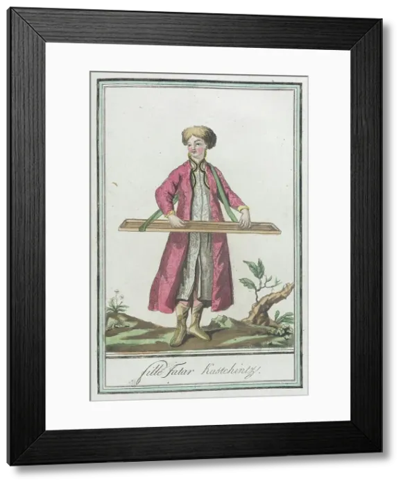 Framed Print : Costumes de Différents Pays, Fille Jatar Kastchintz, c1797. Creator: Jacques Grasset de Saint-Sauveur Framed Print : Costumes de Différents Pays, Fille Jatar Kastchintz, c1797. Creator: Jacques Grasset de Saint-Sauveur