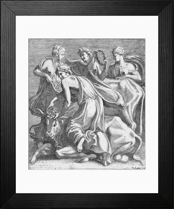 Framed Print : The Abduction of Europa, mid-16th century. Creator: Leon Davent Framed Print : The Abduction of Europa, mid-16th century. Creator: Leon Davent