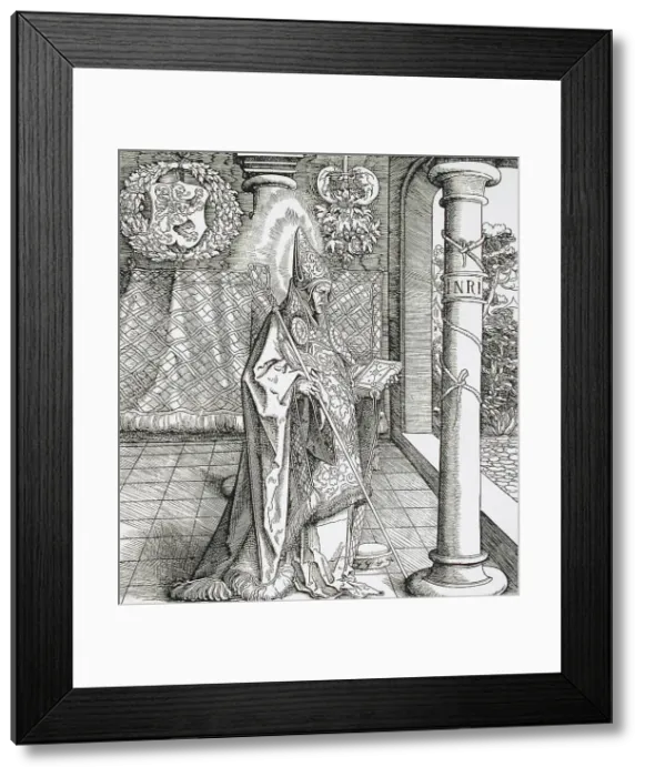 Framed Print : Saint Pharahildis, c1510. Creator: Leonhard Beck Framed Print : Saint Pharahildis, c1510. Creator: Leonhard Beck
