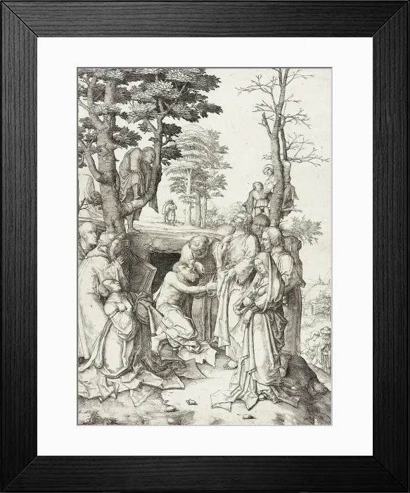 Framed Print : The Raising of Lazarus, c1507. Creator: Lucas van Leyden Framed Print : The Raising of Lazarus, c1507. Creator: Lucas van Leyden
