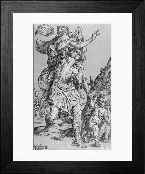 Framed Print : Aeneas Carrying Anchises from Troy, between 1623 and 1630. Creator: Ludolph Busing Framed Print : Aeneas Carrying Anchises from Troy, between 1623 and 1630. Creator: Ludolph Busing