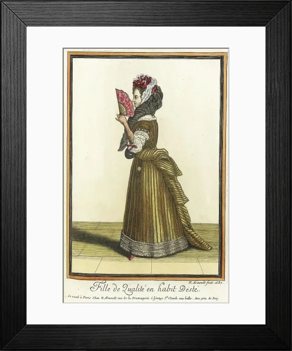 Framed Print : Recueil des modes de la cour de France, Fille de Qualité en Habit dÉsté, 1687. Creator: Nicolas Arnoult Framed Print : Recueil des modes de la cour de France, Fille de Qualité en Habit dÉsté, 1687. Creator: Nicolas Arnoult