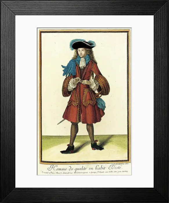 Framed Print : Recueil des modes de la cour de France, Homme de Qualité en Habit d'Esté, 1687. Creator: Nicolas Arnoult Framed Print : Recueil des modes de la cour de France, Homme de Qualité en Habit d'Esté, 1687. Creator: Nicolas Arnoult