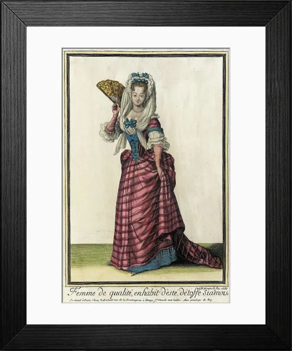 Framed Print : Recueil des modes de la cour de France, Femme de Qualité, en Habit d'Esté, Détoffe Siamoise, 1687. Creator: Nicolas Arnoult Framed Print : Recueil des modes de la cour de France, Femme de Qualité, en Habit d'Esté, Détoffe Siamoise, 1687. Creator: Nicolas Arnoult